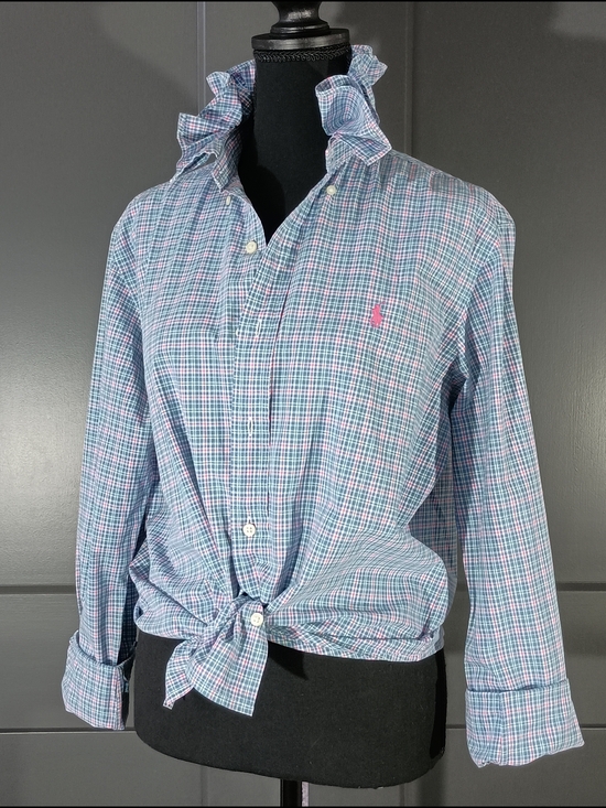 Ralph Lauren Tops - Upcycled Women's Ralph Lauren Ruffled Collar Shirt